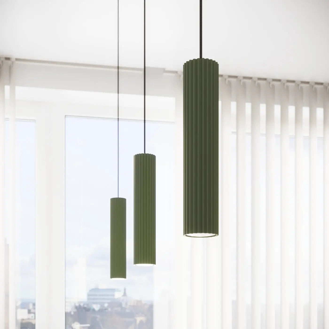 Plafonnier 6 Spots Orientables Vert Olive - Dalumea - vue 9