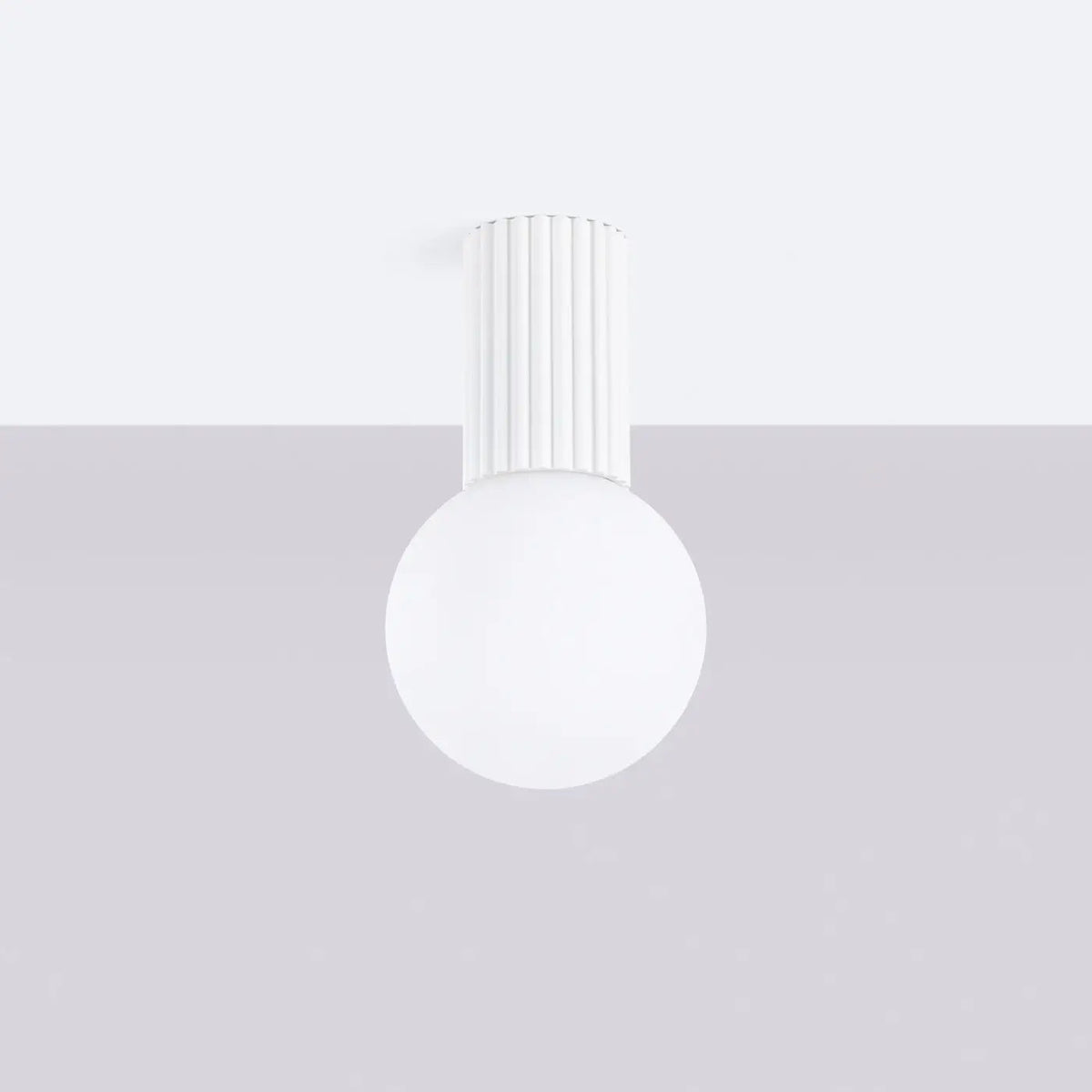 Plafonnier Blanc Minimaliste Globe Opalin