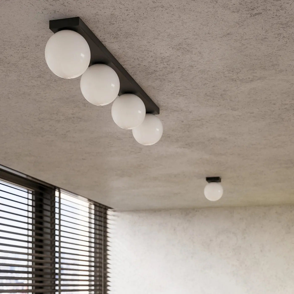 Plafonnier 3 Globes LED Noir - Dalumea - vue 4