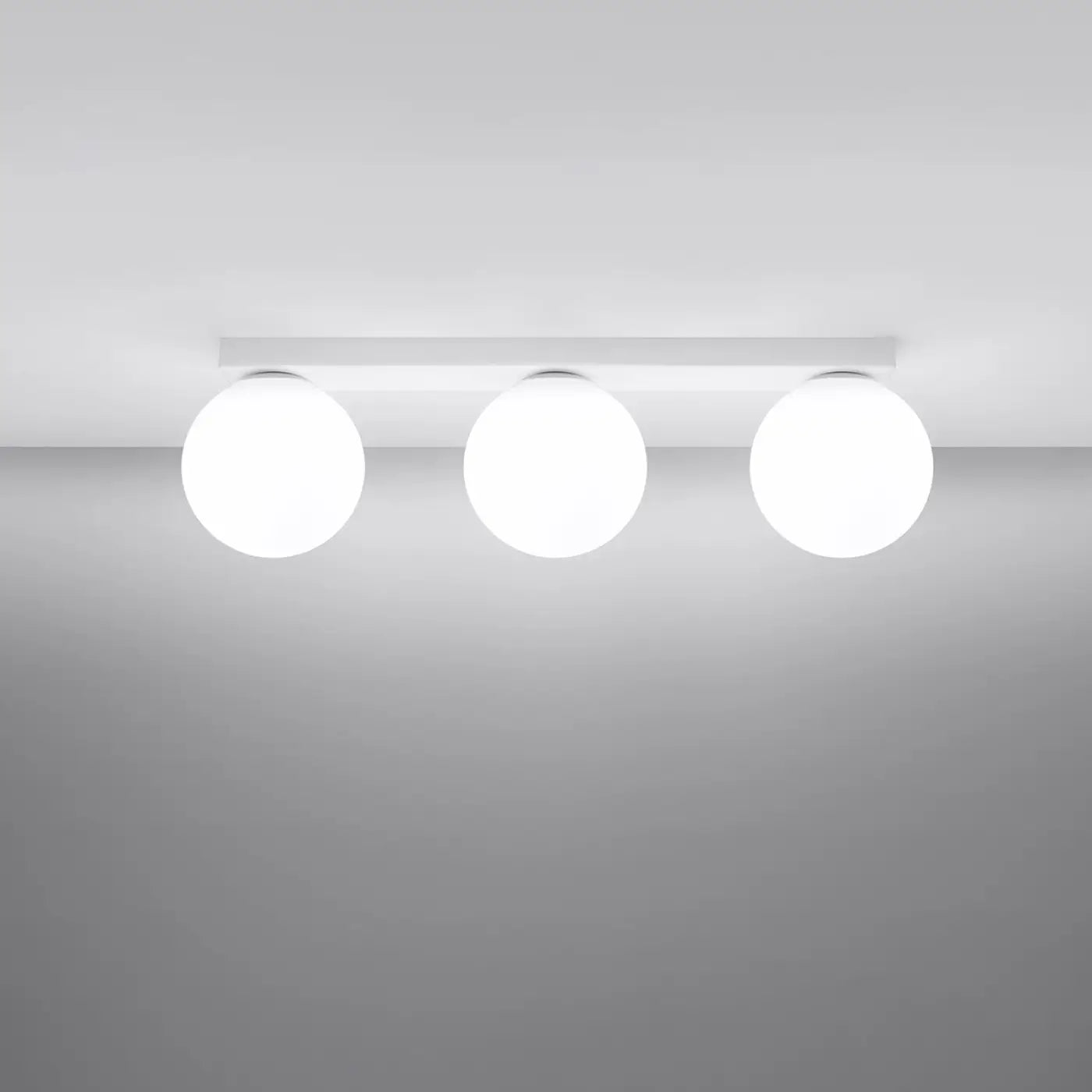 Plafonnier 3 Globes LED Blanc - Dalumea - vue 1