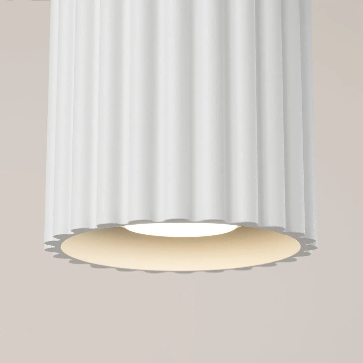 Plafonnier Cylindre Strié Blanc - Dalumea - vue 3