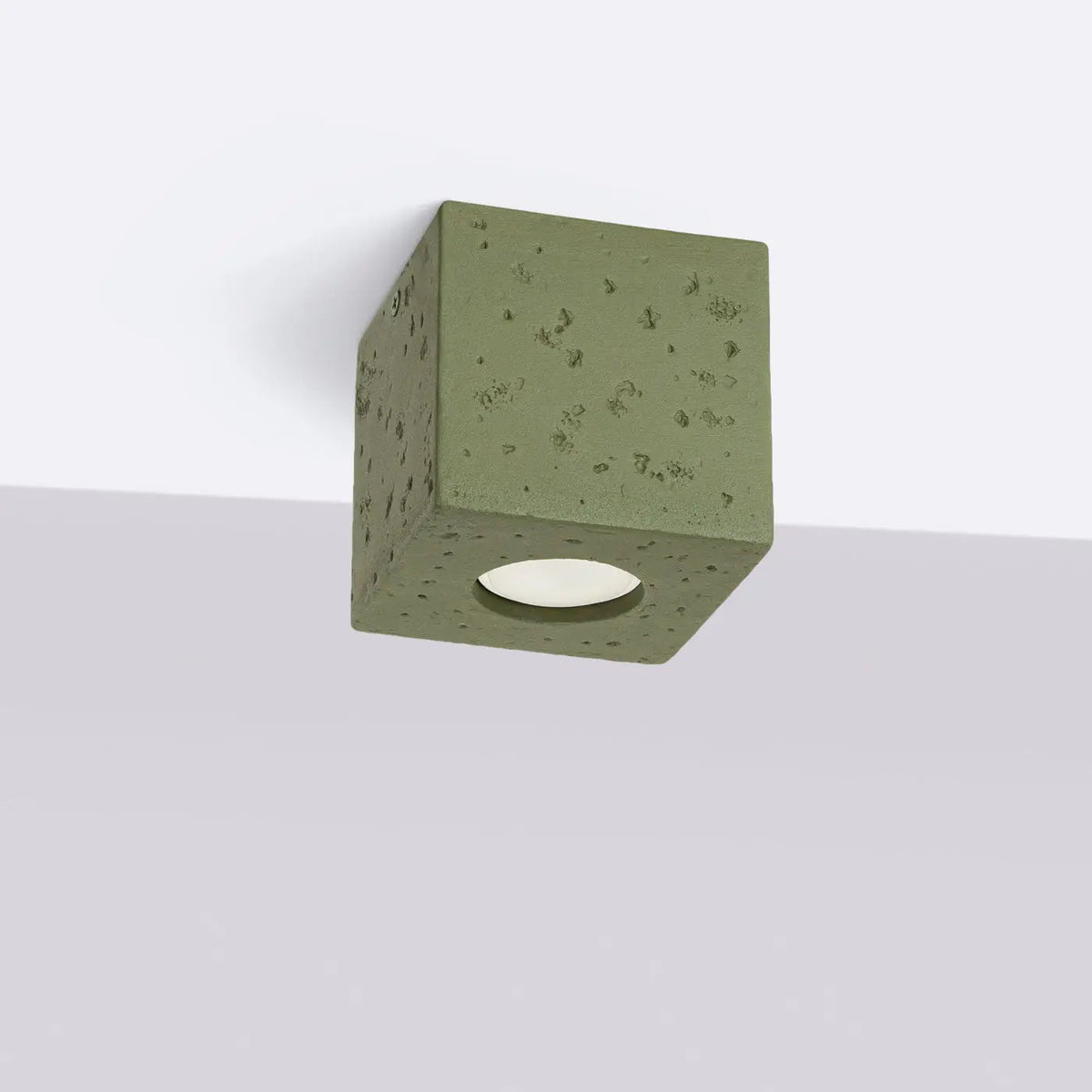 Plafonnier Béton Cube Vert Olive