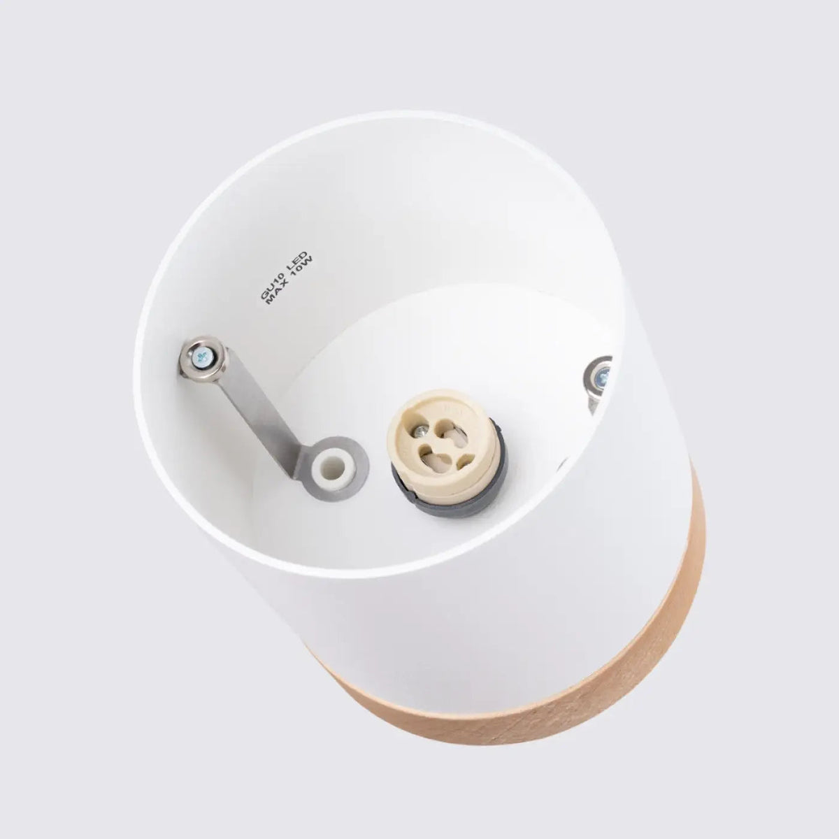 Plafonnier Bois Blanc Cylindrique LED - Dalumea - vue 6