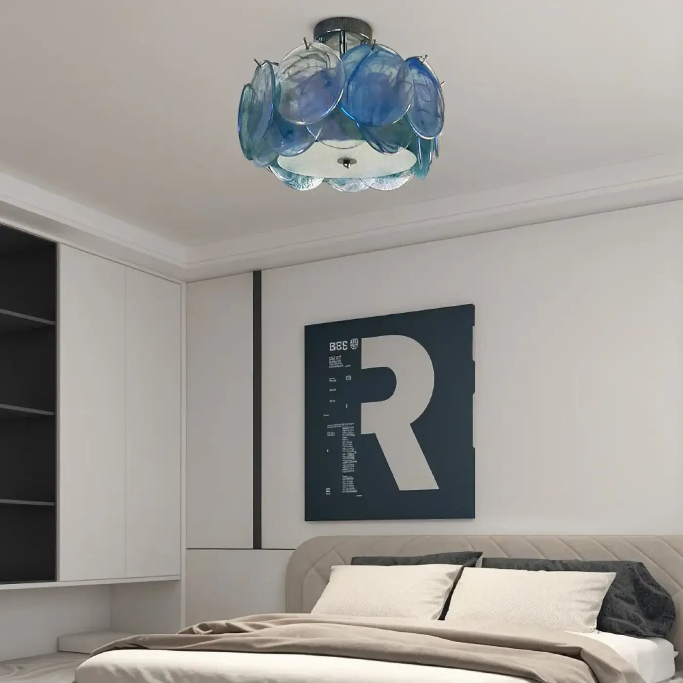 Plafonnier Verre Marbré Design - Dalumea - vue 4