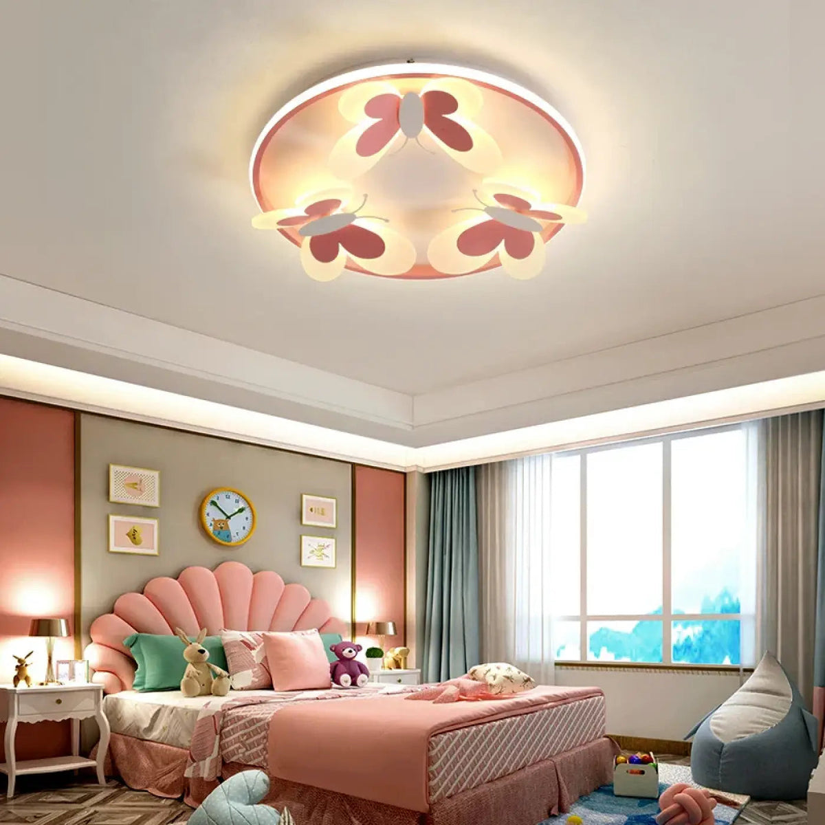 Plafonnier LED Chambre Enfant Papillons - Dalumea - vue 4