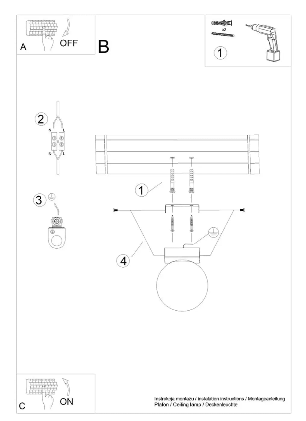 Plafonnier Boule Blanche LED - Dalumea - vue 8