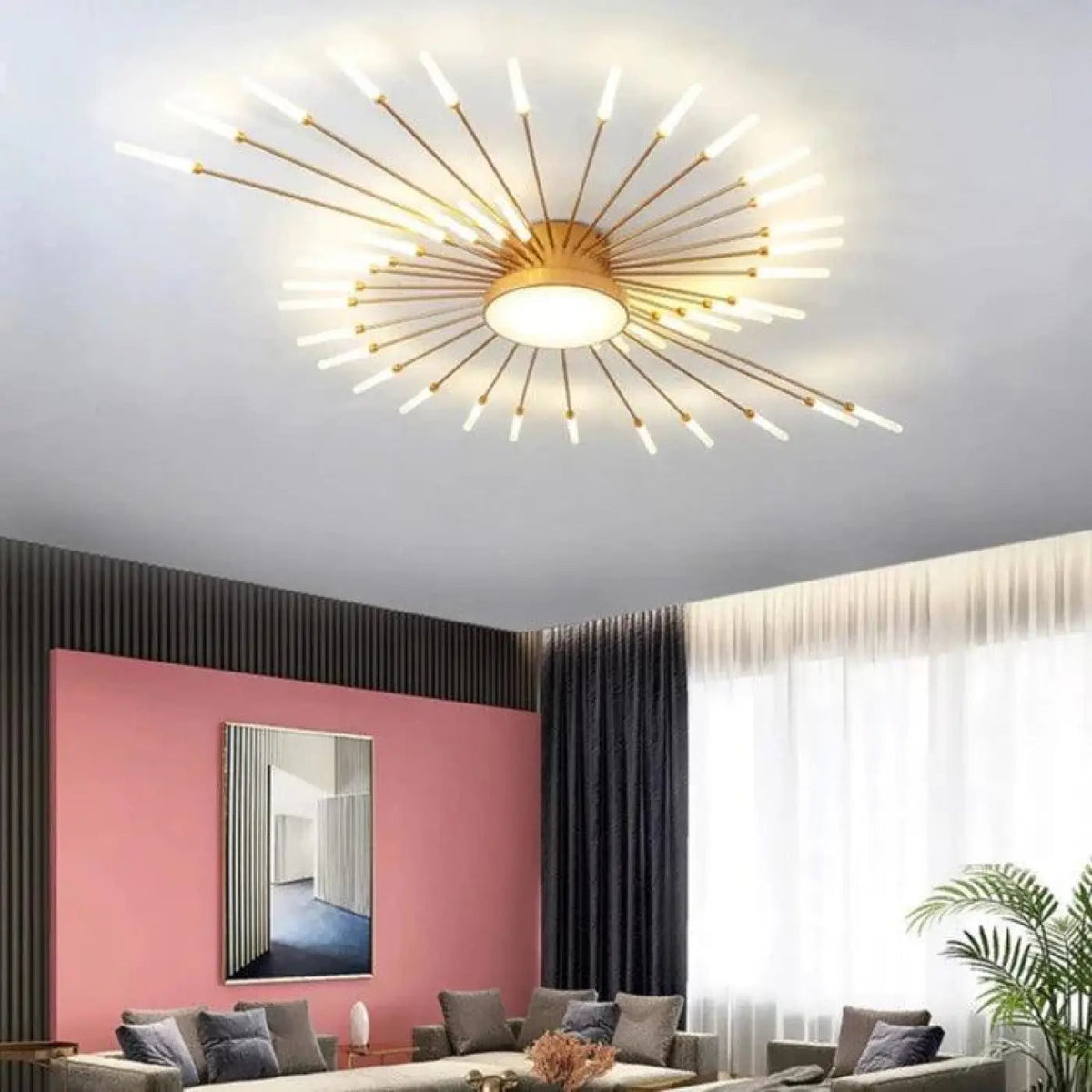 Plafonnier Design Soleil Doré - Dalumea - vue 5