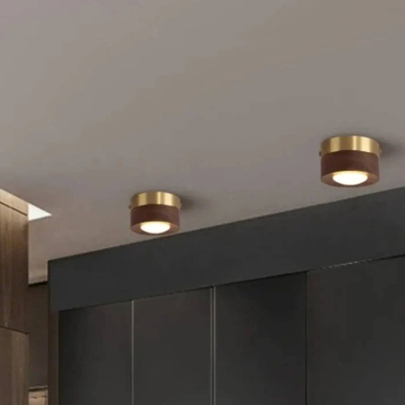 Plafonnier Scandinave Bois Laiton Doré - Dalumea - vue 6