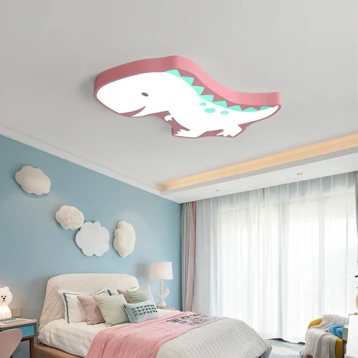 Plafonnier T-Rex Bleu Chambre Enfant - Dalumea - vue 4