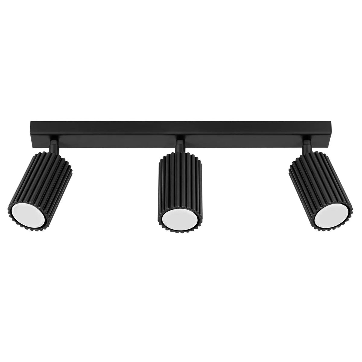 Plafonnier 3 Spots Orientables Cannelé Doré Noir - Dalumea - vue 8