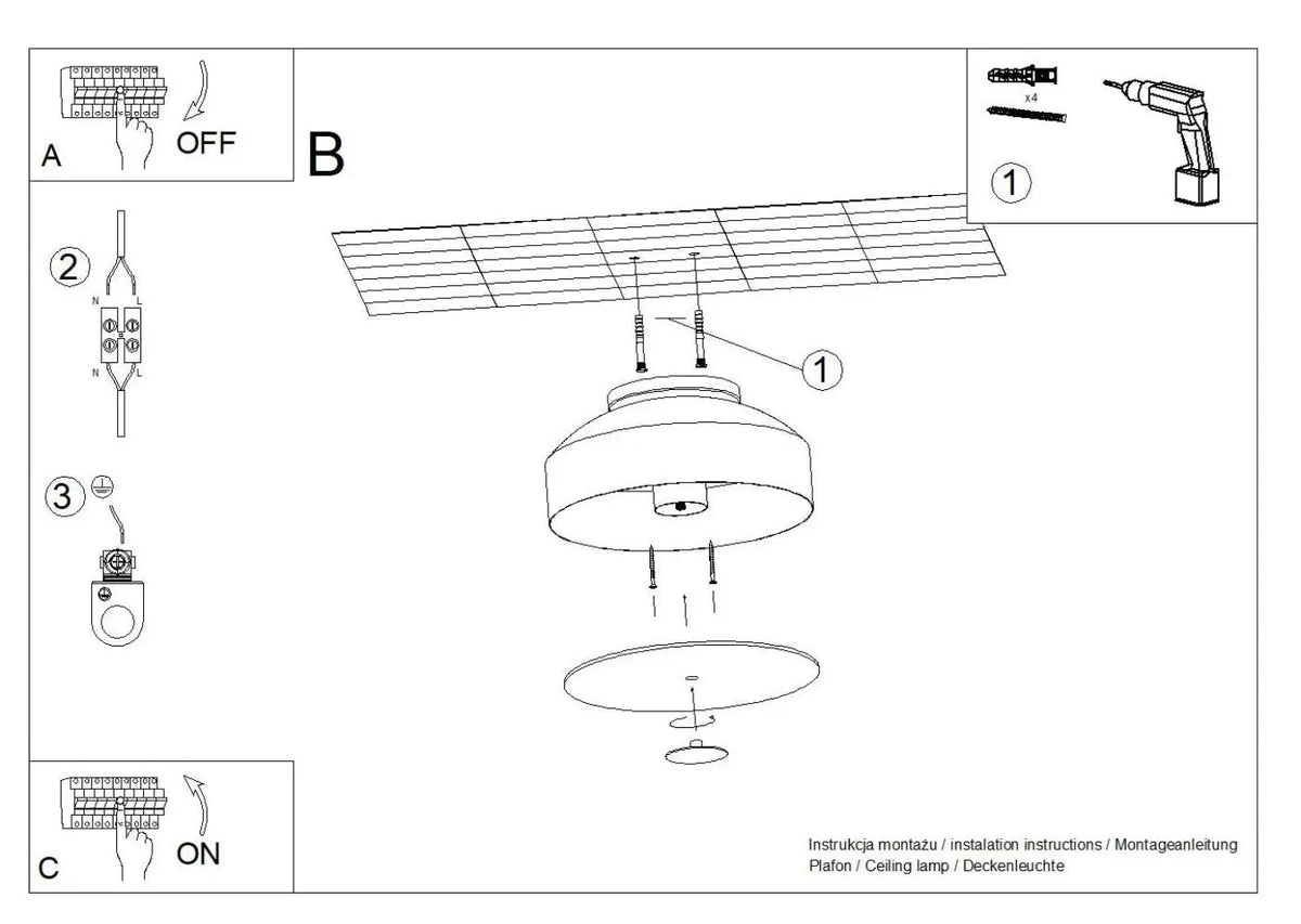Plafonnier luminaire plafonnier blanc style contemporain - blanc - Dalumea - vue 12
