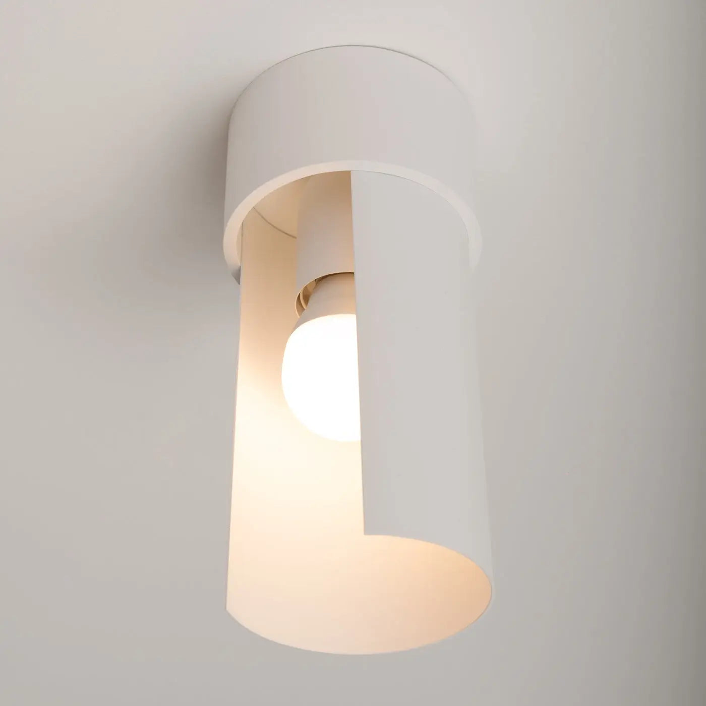 Plafonnier Blanc Cylindre Minimaliste - Dalumea - vue 1