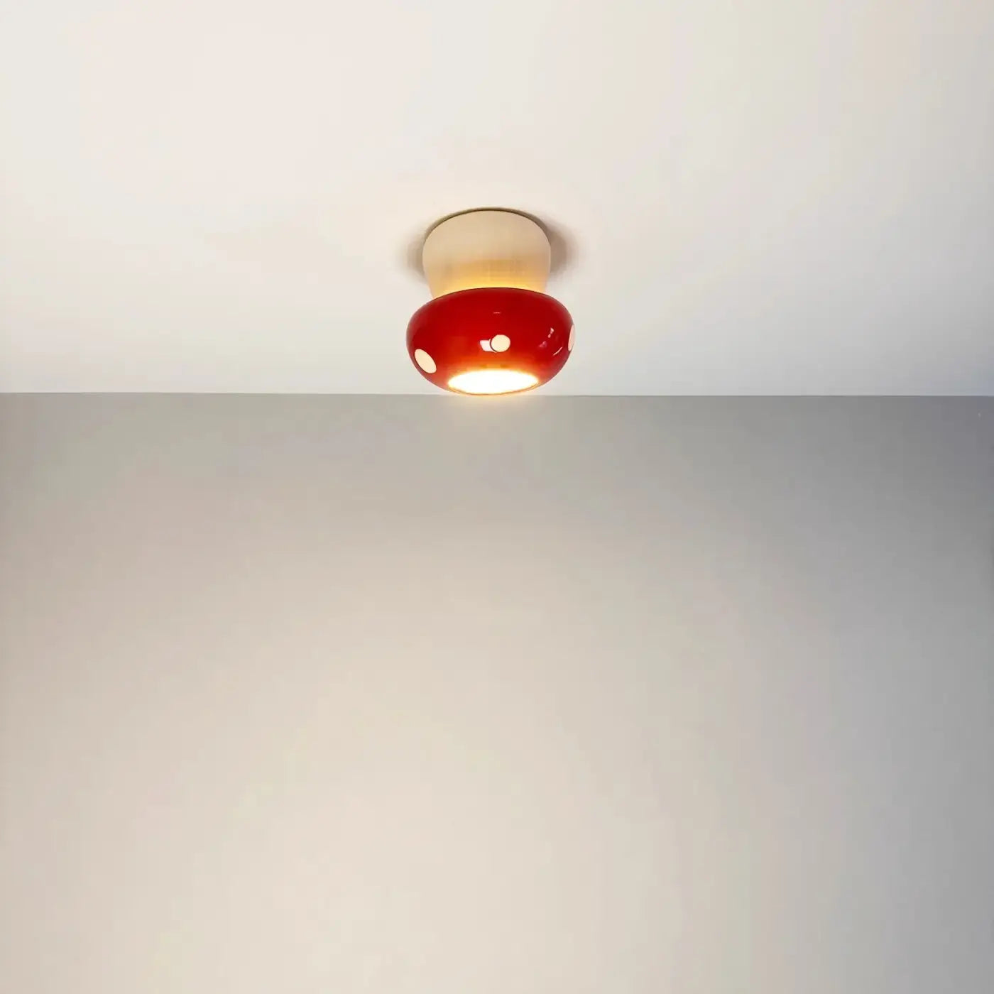 Plafonnier Design Champignon Rouge Bois - Dalumea - vue 3