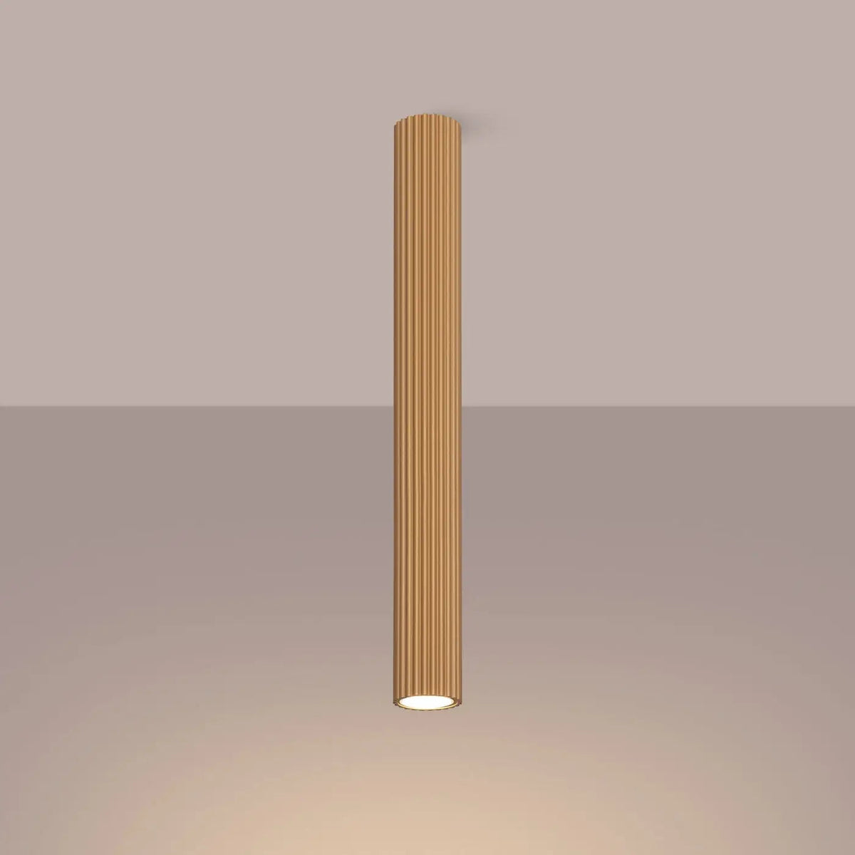 Plafonnier Cylindrique Doré Cannelé - Dalumea - vue 1