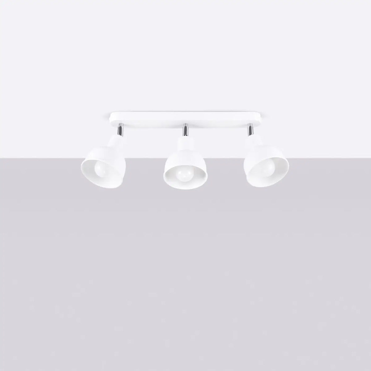 Plafonnier 3 Spots Orientables Platine Chromée Blanc