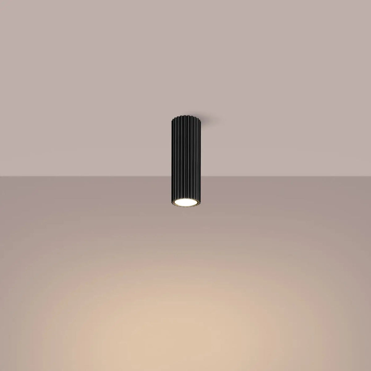 Plafonnier LED Cylindrique Noir - Dalumea - 20 cm