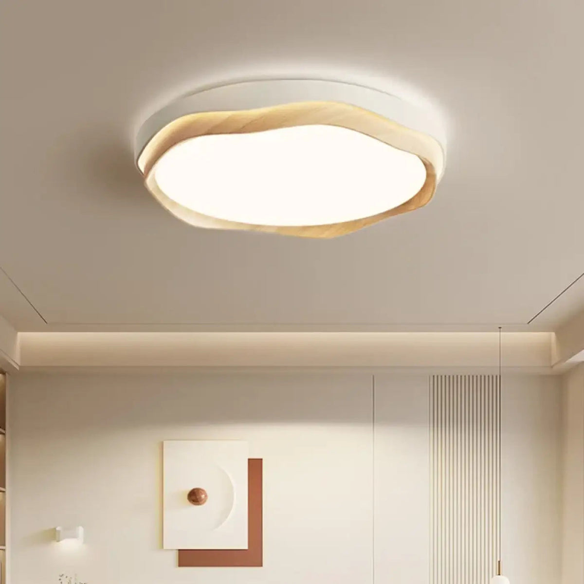 Plafonnier Rond Anneau Bois Scandinave - Dalumea - vue 4