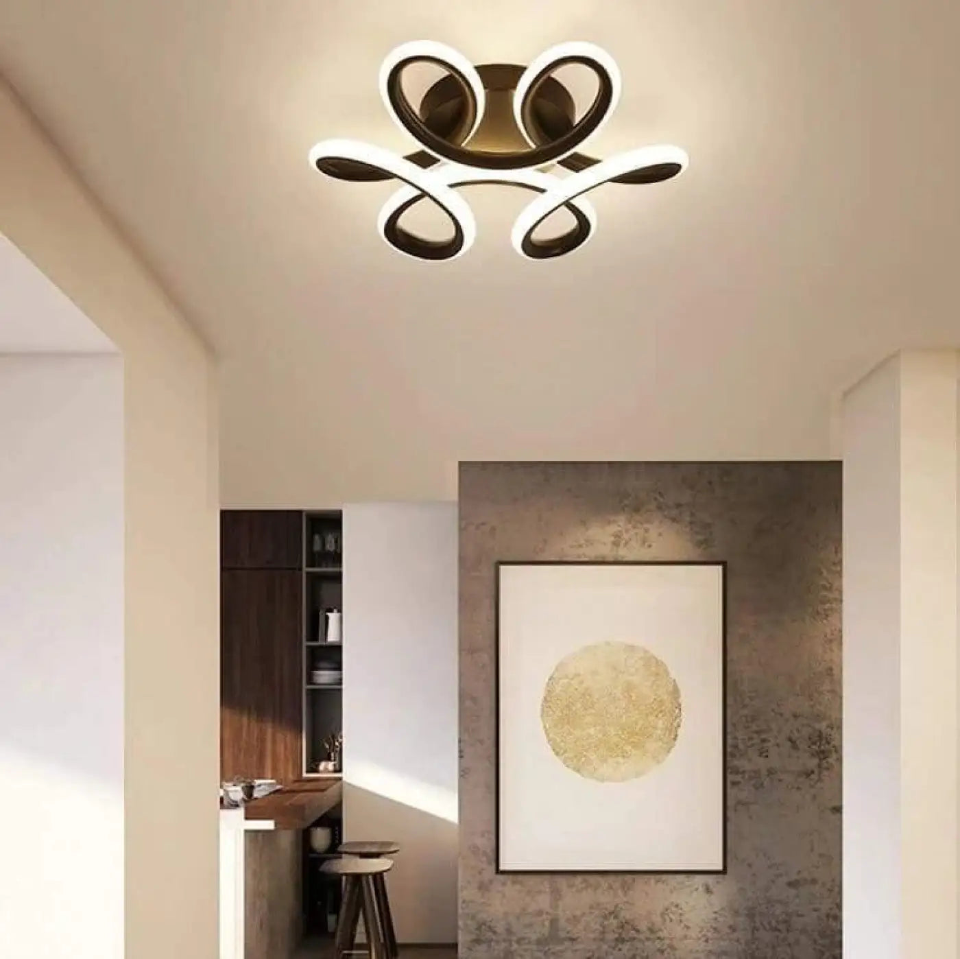 Plafonnier LED Noir Moderne - Dalumea - vue 1