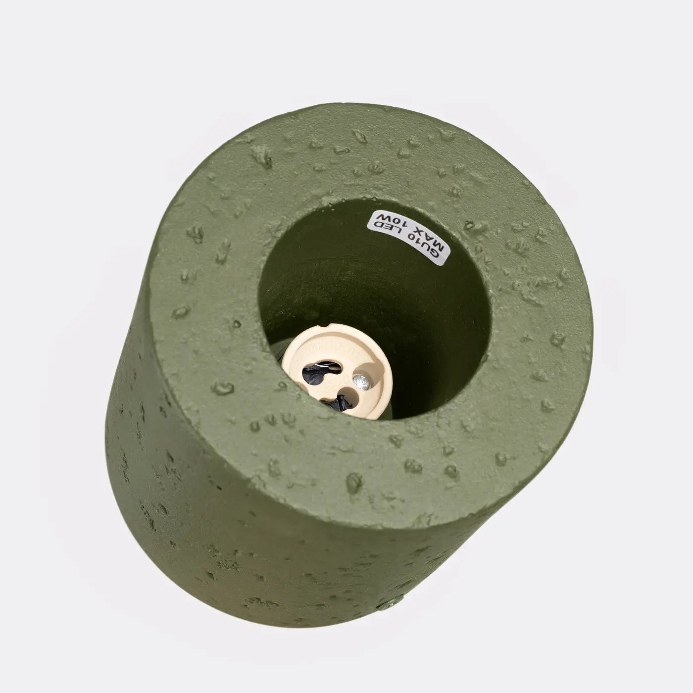 Plafonnier Béton Cylindre Vert Olive - Dalumea - vue 4