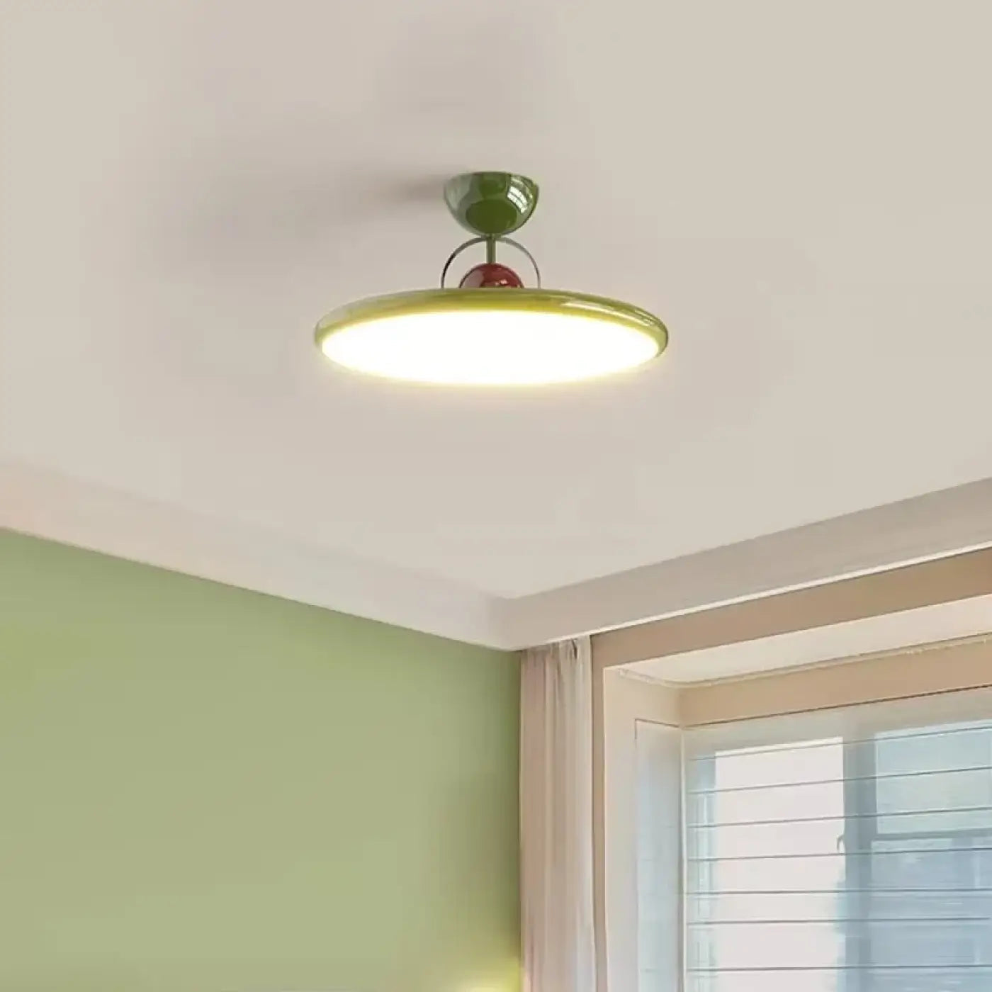 Plafonnier LED Rond Vert Bordeaux Design Moderne - Dalumea - vue 1