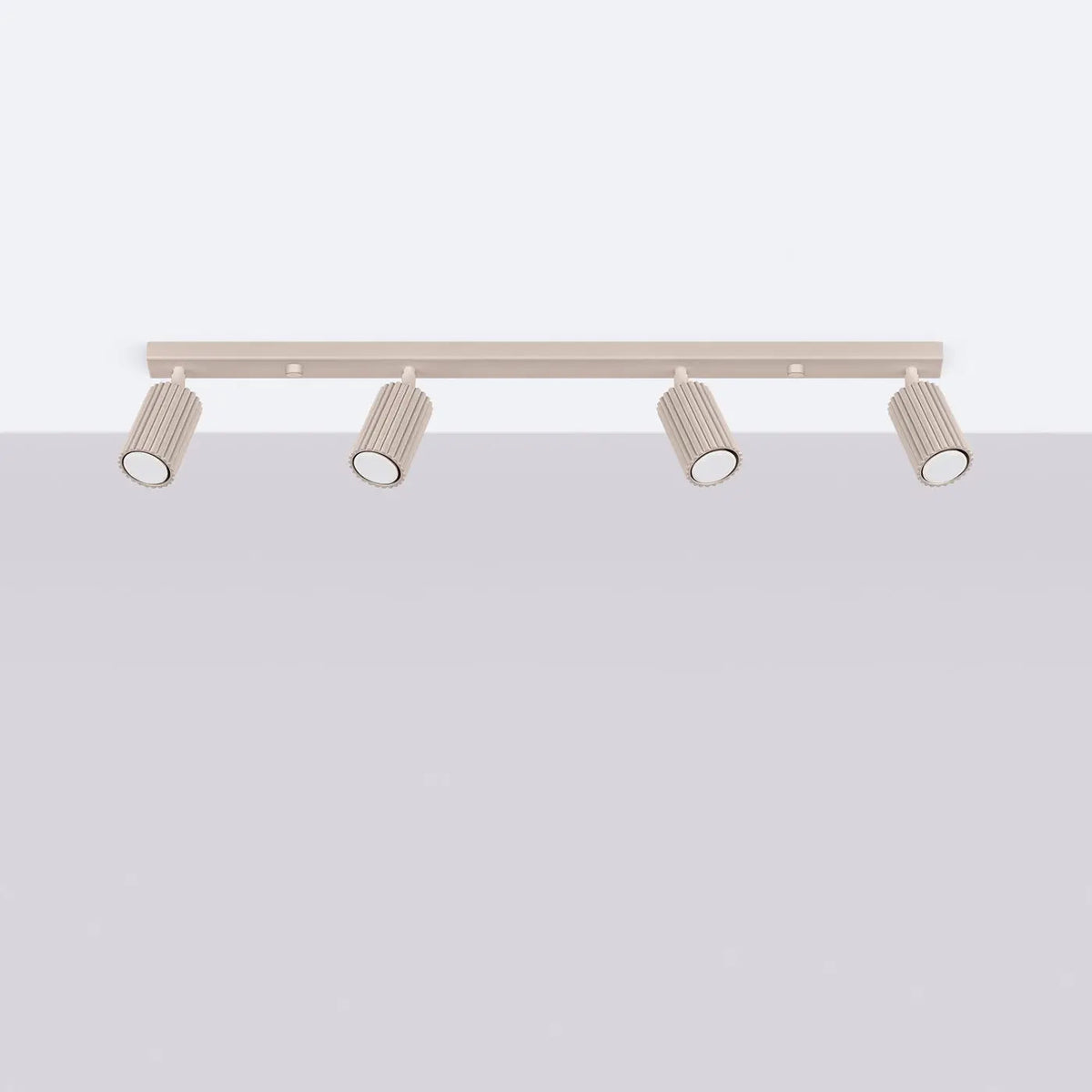 Plafonnier 4 Spots Orientables Barre Taupe - Dalumea - vue 2