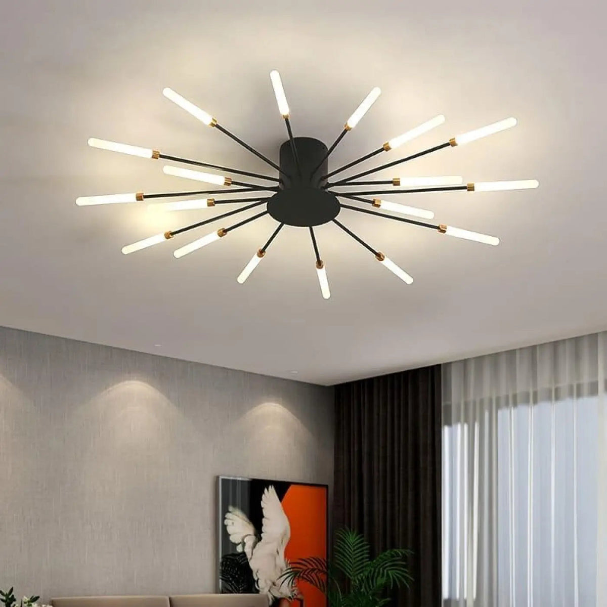 Plafonnier Design Tubes Lumineux Doré - Dalumea - vue 3