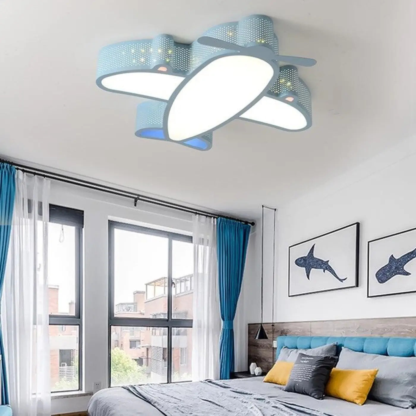 Plafonnier Avion Acrylique Perforé Chambre Enfant - Dalumea - vue 5