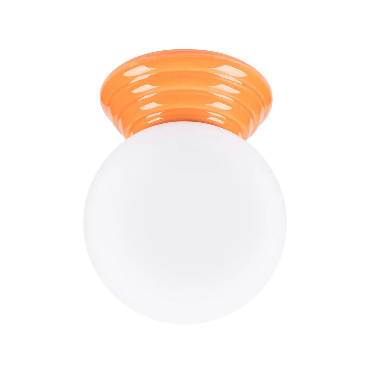 Plafonnier Boule Opaline Orange Céramique - Dalumea - vue 6