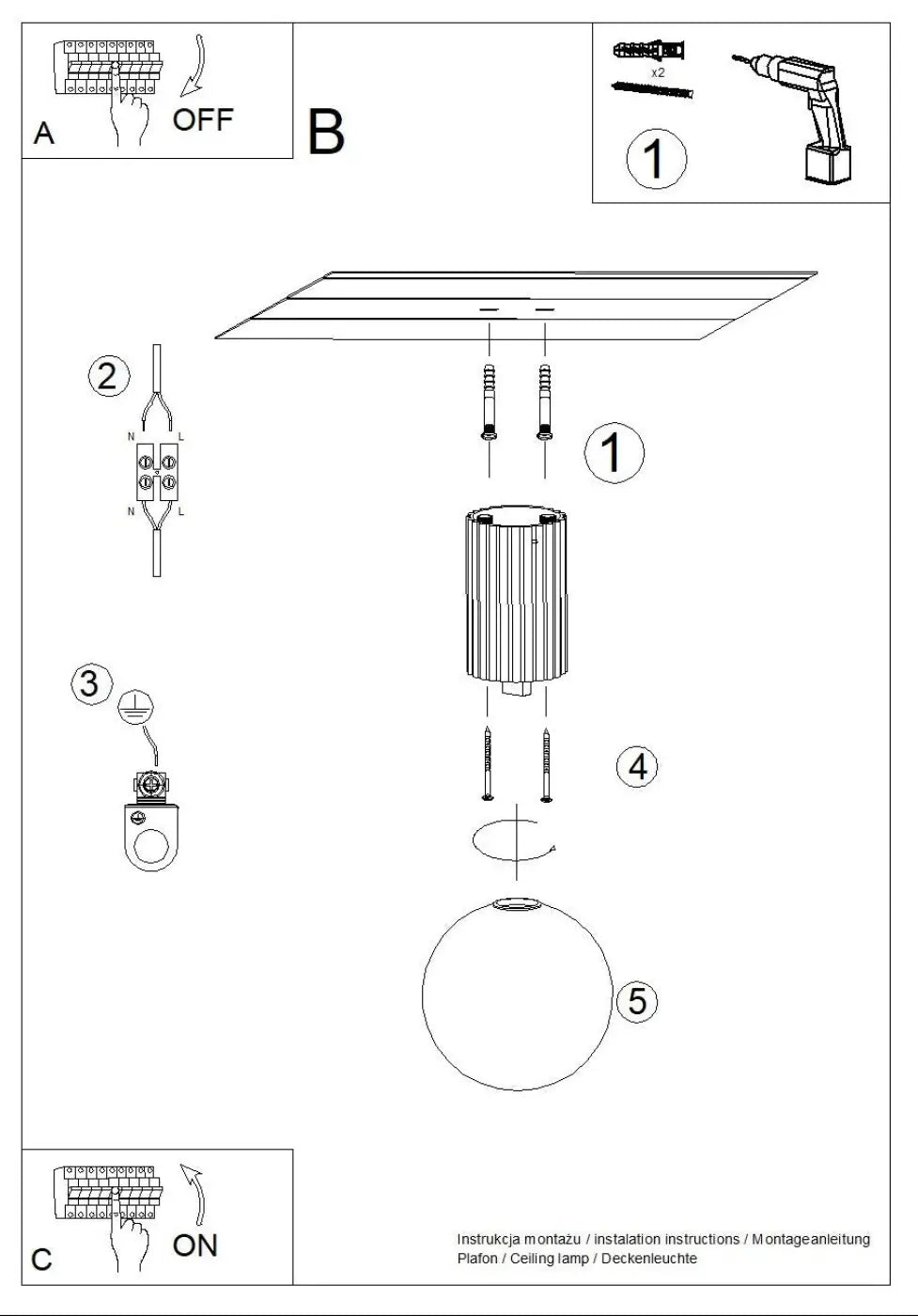 Plafonnier luminaire plafonnier moka style minimaliste - Dalumea - vue 12