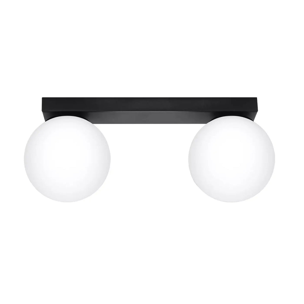 Plafonnier 2 Globes Noir LED - Dalumea - vue 3