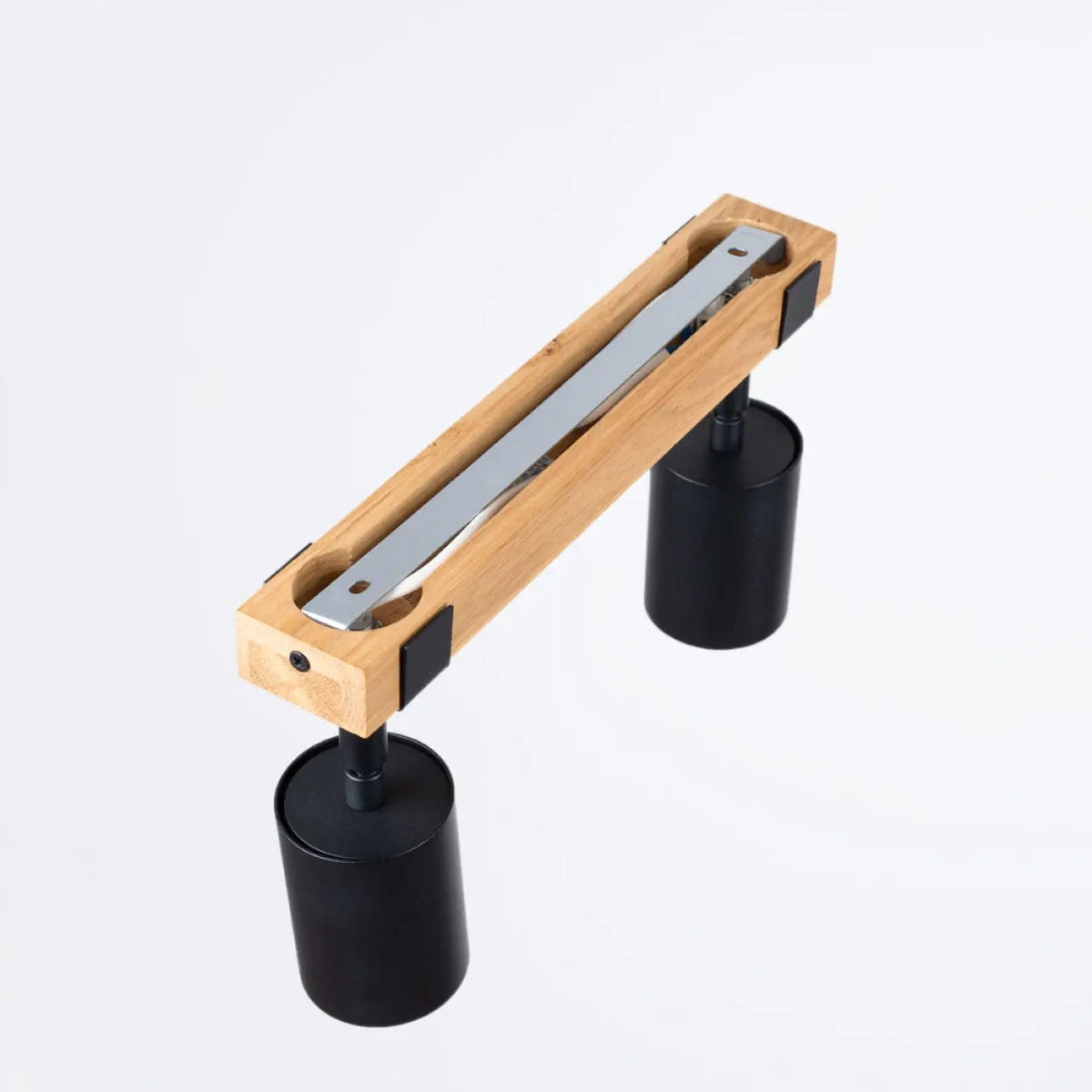 Plafonnier Double Spot Bois Noir - Dalumea - vue 6