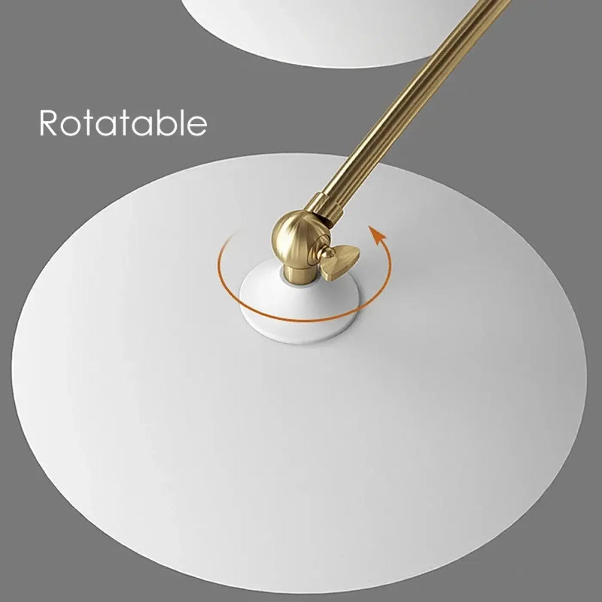 Plafonnier LED Art Déco Blanc Bras Dorés Pivotant - Dalumea - vue 6