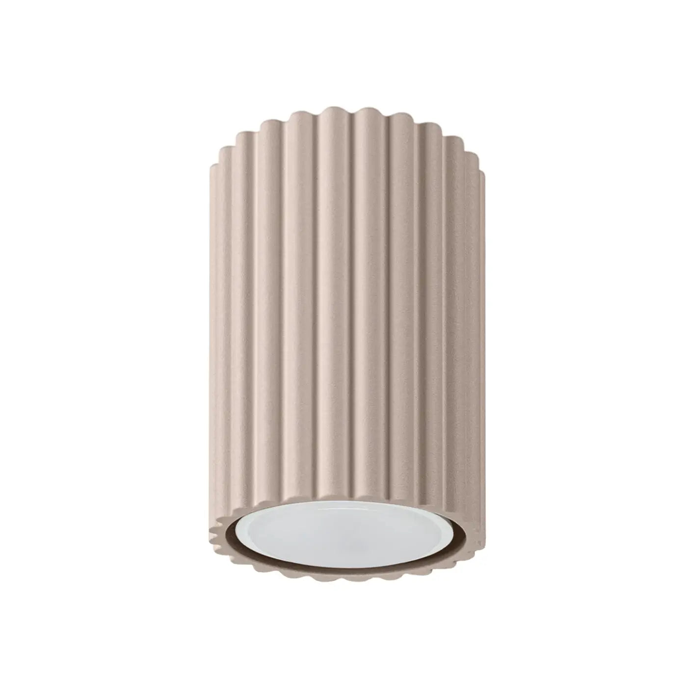 Plafonnier Cylindrique Cannelé Taupe - Dalumea - vue 7