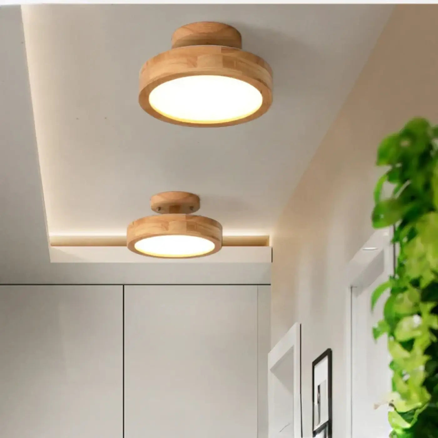 Plafonnier Bois LED Design Moderne - Dalumea - vue 2