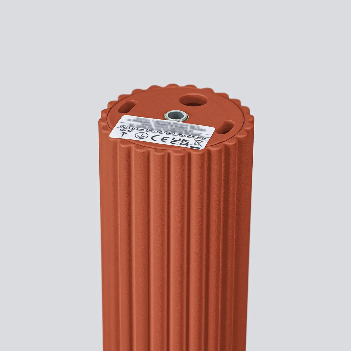 Plafonnier Cylindrique Rouge Ocre Cannelé - Dalumea - vue 5