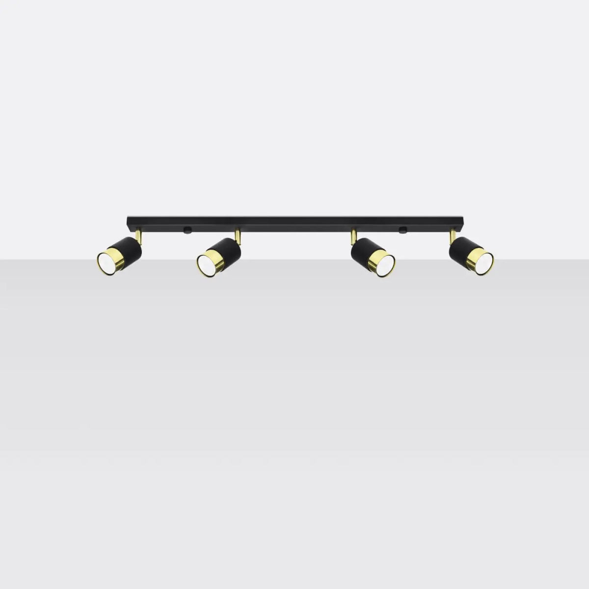 Plafonnier 4 Spots Orientables Noir Doré - Dalumea - vue 2