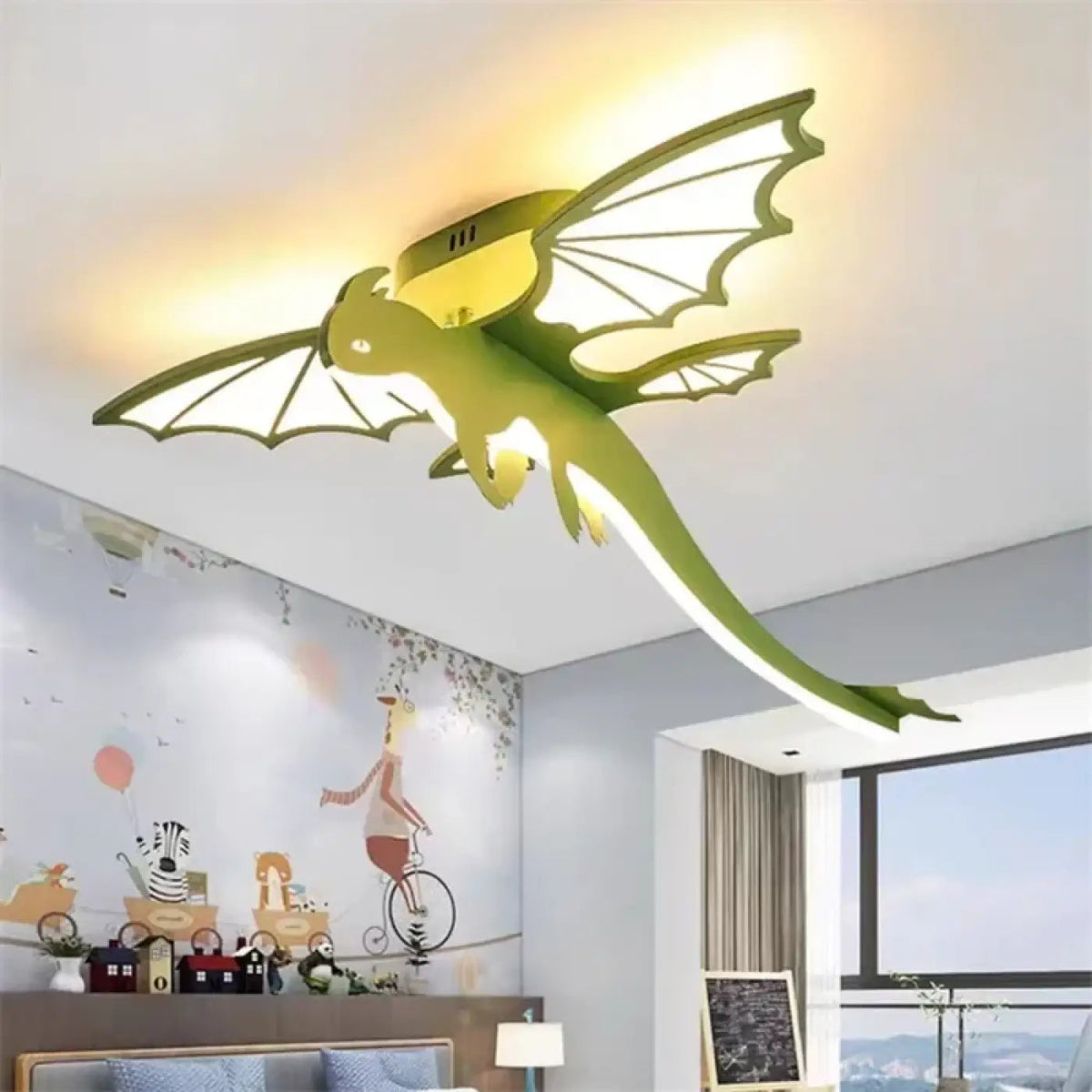 Plafonnier Dragon Vert Chambre Enfant - Dalumea - vue 1