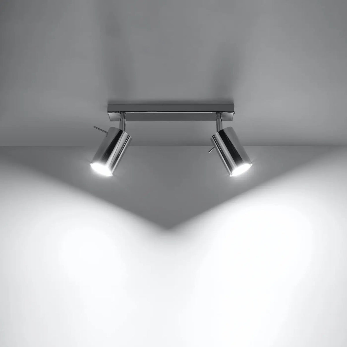 Plafonnier 2 Spots Cylindriques Chrome - Dalumea - vue 1