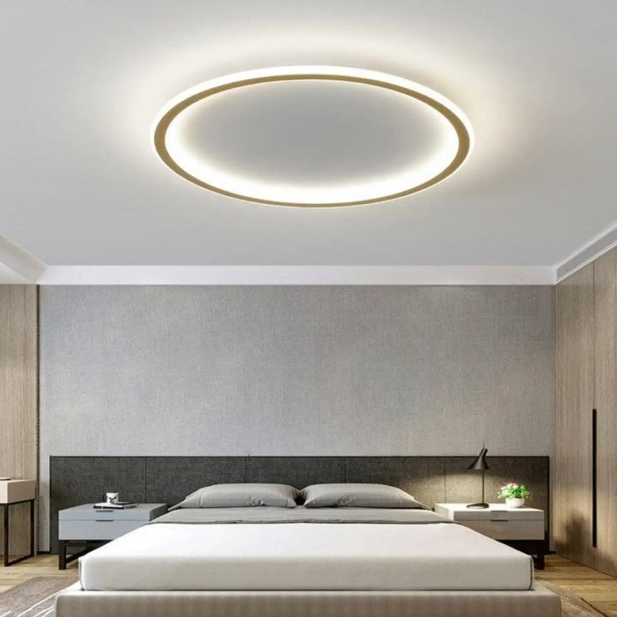 Plafonnier LED Cercle Doré