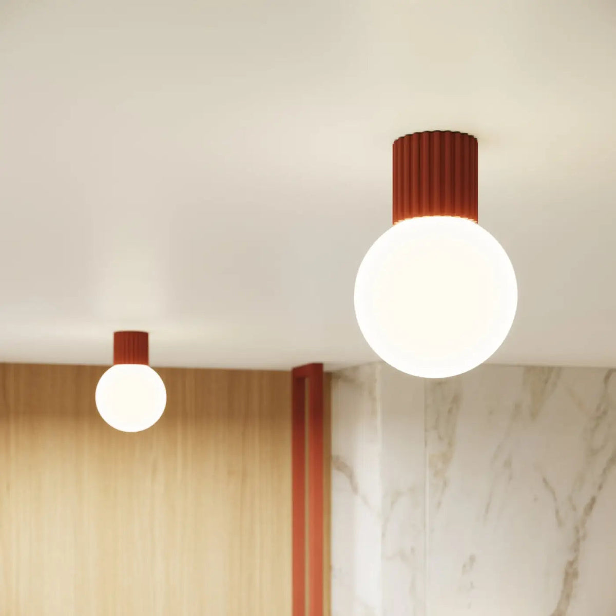 Plafonnier Rouge Ocre Minimaliste - Dalumea - vue 9