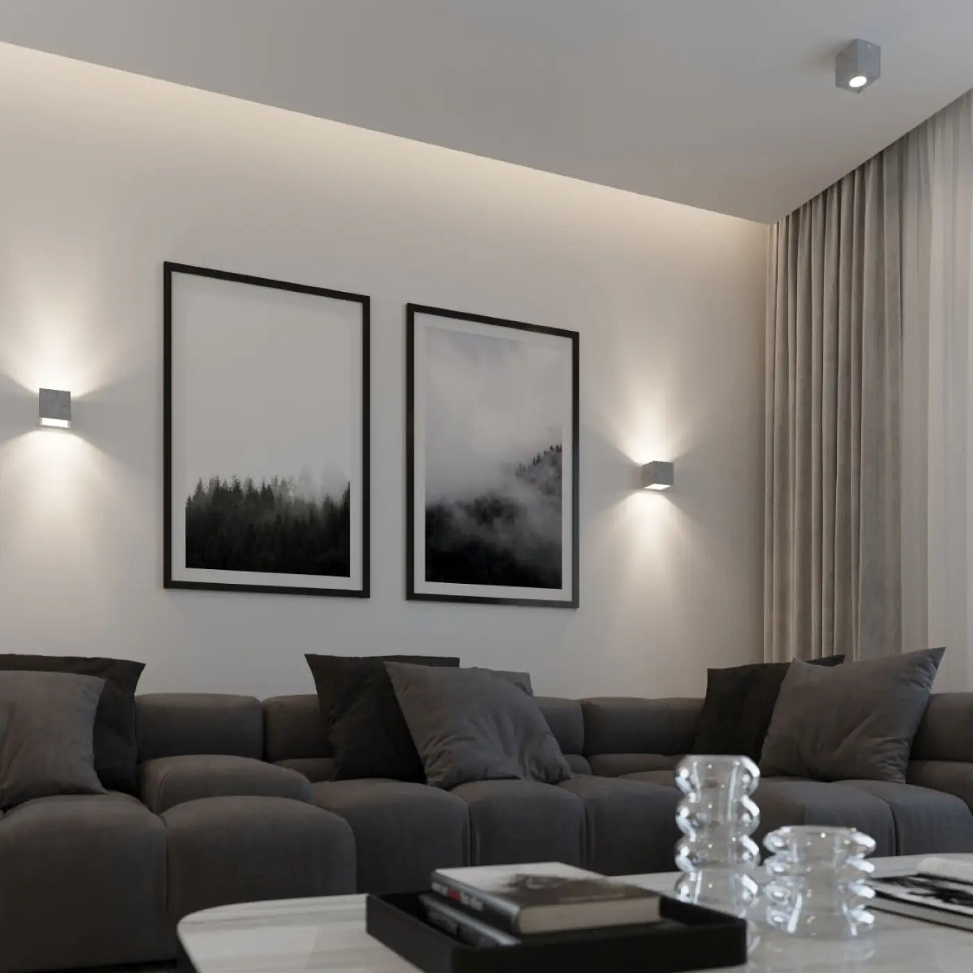Plafonnier Béton Gris Minimaliste - Dalumea - vue 4