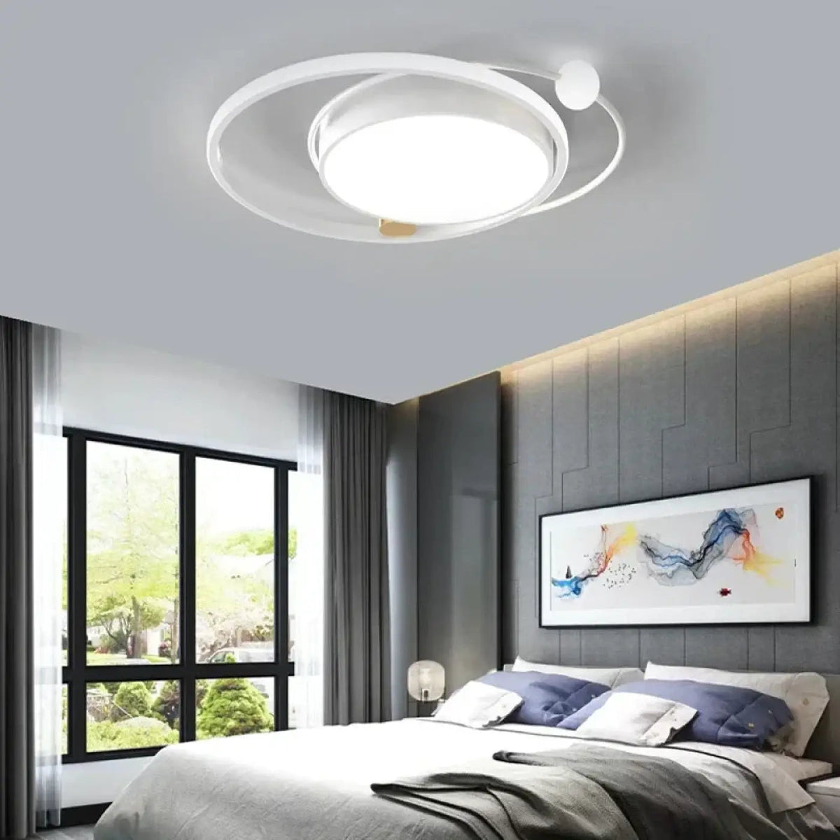 Plafonnier Anneaux Entrelacés Design Contemporain - Dalumea - vue 3