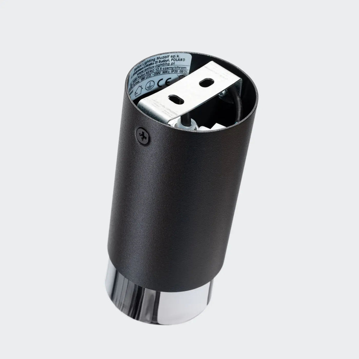 Plafonnier Cylindre Noir Chrome LED - Dalumea - vue 4
