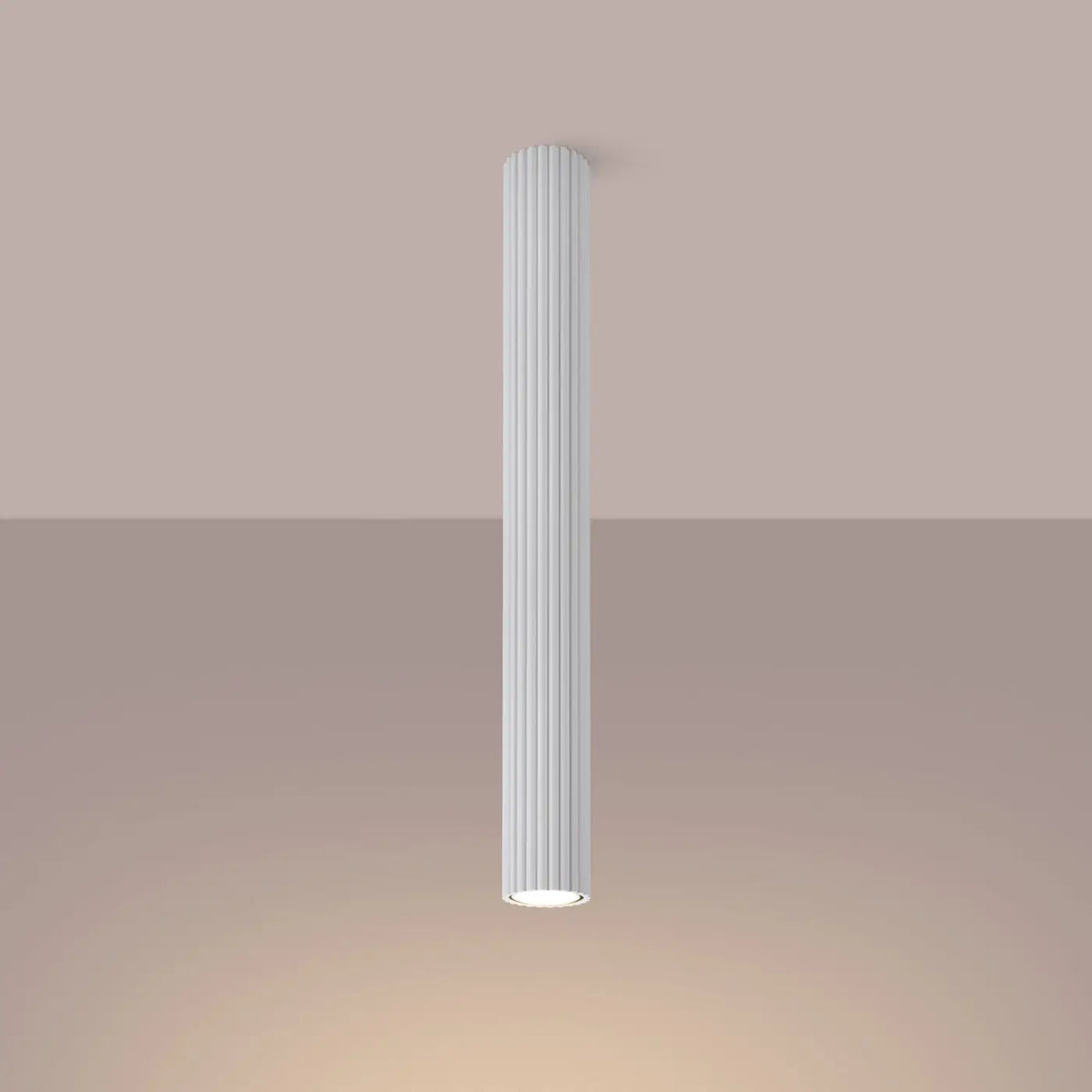 Plafonnier Cylindrique Cannelé Blanc - Dalumea - vue 1