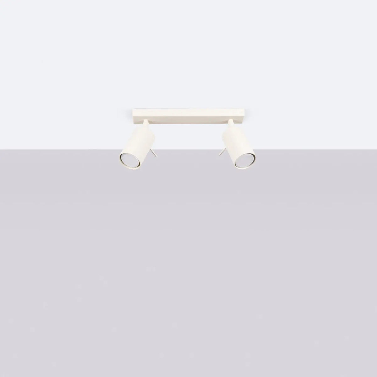 Plafonnier Rail 2 Spots Orientables Beige