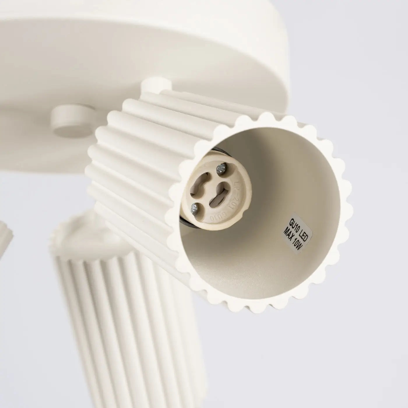 Plafonnier 3 Spots Orientables Cannelé Beige - Dalumea - vue 5