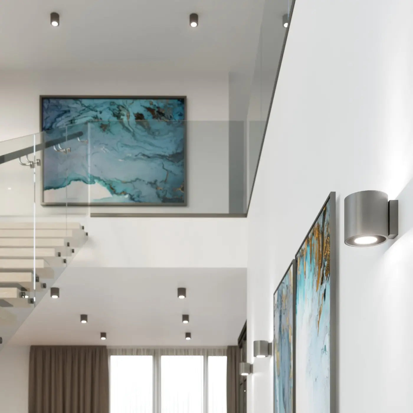 Plafonnier LED Anthracite Cylindre - Dalumea - vue 5