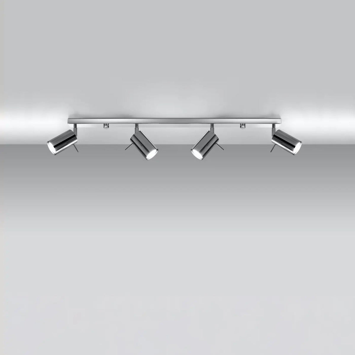 Plafonnier Rail 4 Spots Chrome - Dalumea - vue 1