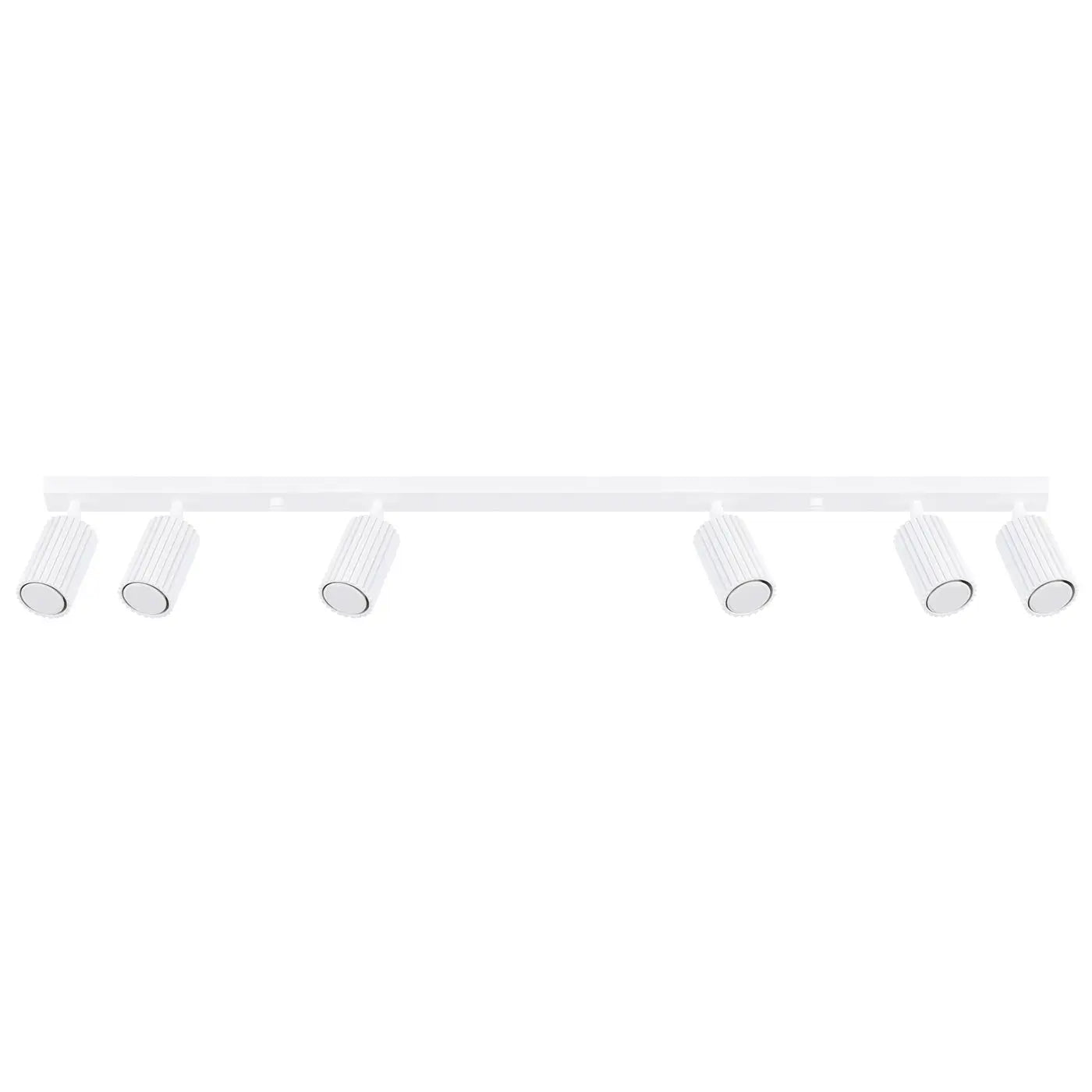 Plafonnier 6 Spots Orientables Cannelé Blanc - Dalumea - vue 8
