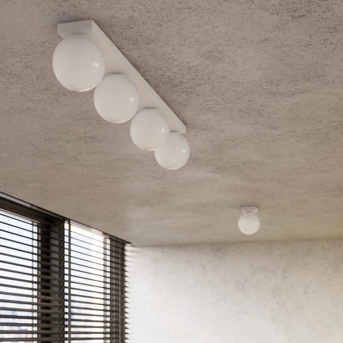 Plafonnier 3 Globes LED Blanc - Dalumea - vue 4
